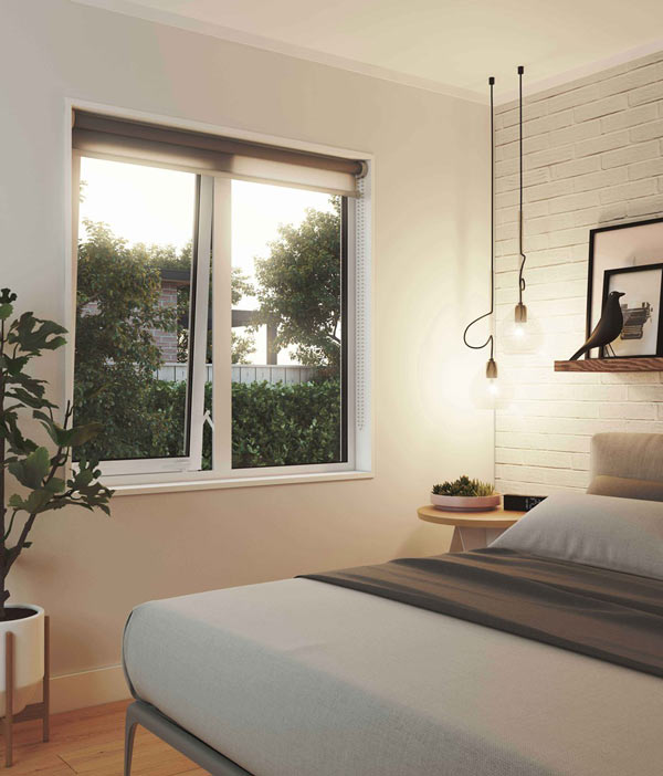 minimal bedroom awning window