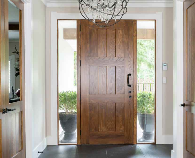 Large wooden home door entry